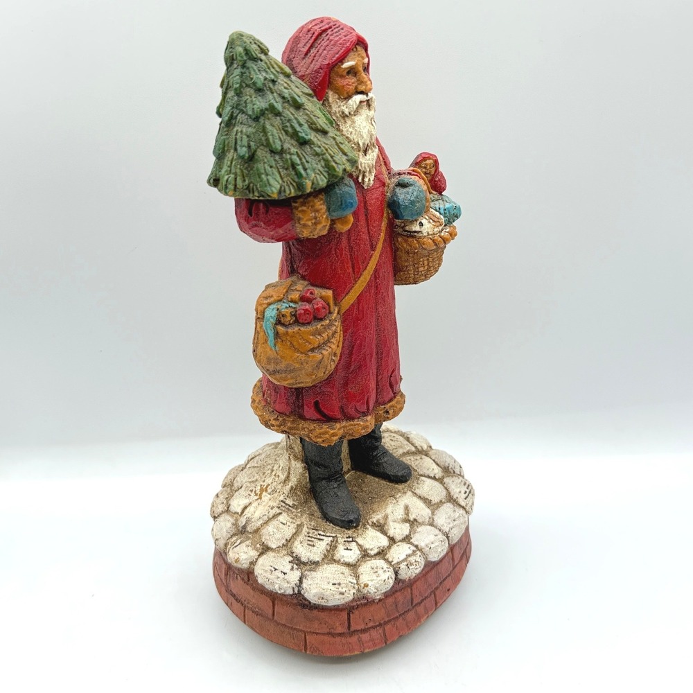 Enesco Musical Figurine Old World Santa 12in Red 1987 Vtg Christmas Victorian - Picture 8 of 16